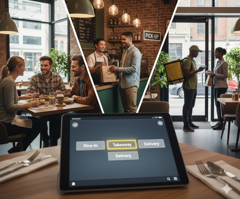 QR code ordering for dine in takeaway and delivery