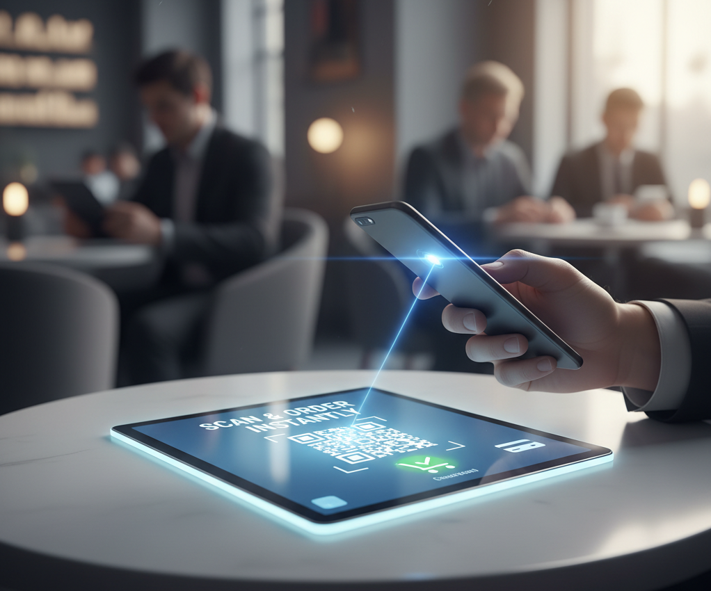 Scan QR code to order food from mobile phone